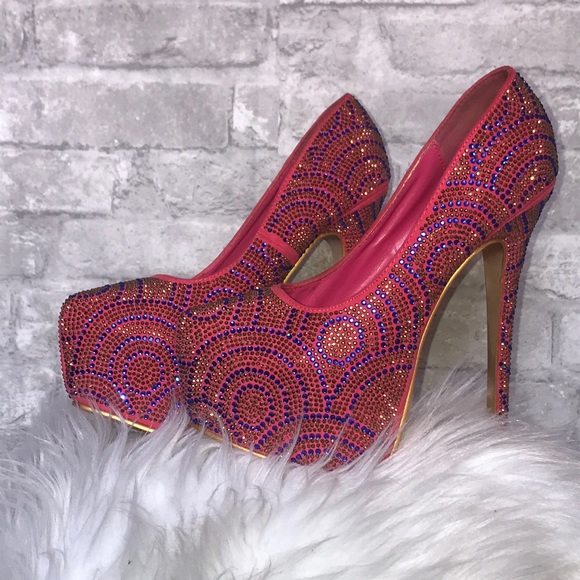 Pink Crystal gem platform heels - Picture 3 of 8